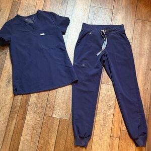 Navy Blue figs Scrub Set